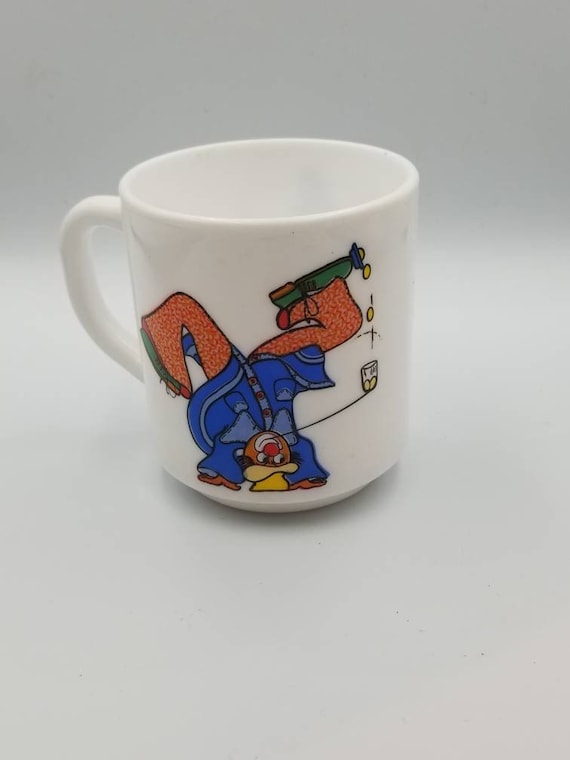 Vintage French Clown Design Arcopal Milk Glass Mug. Opalino arcopalo. Tazza  per bambini in vetro temperato francese. Tazza per la colazione. Tazza da  tè Clown Design -  Italia