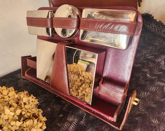 French Vintage Vanity Case Travel Set with Accessories