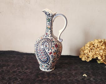 GIENジアン 陶器 花瓶 フラワーベース ヴィンテージ フランス製