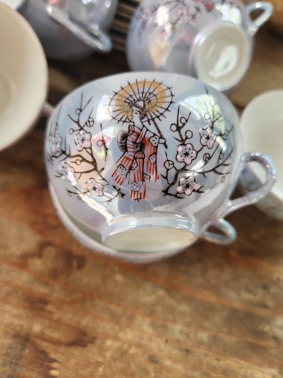 Tazza da tè Kung Fu in stile giapponese fatto a mano in ceramica Set di bicchieri da regalo per la casa, tazze da tè asiatiche senza maniglie 4 pezzi/set