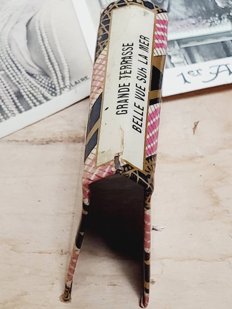 Vintage French Covered Metal 1920s Match Box Case. Etui