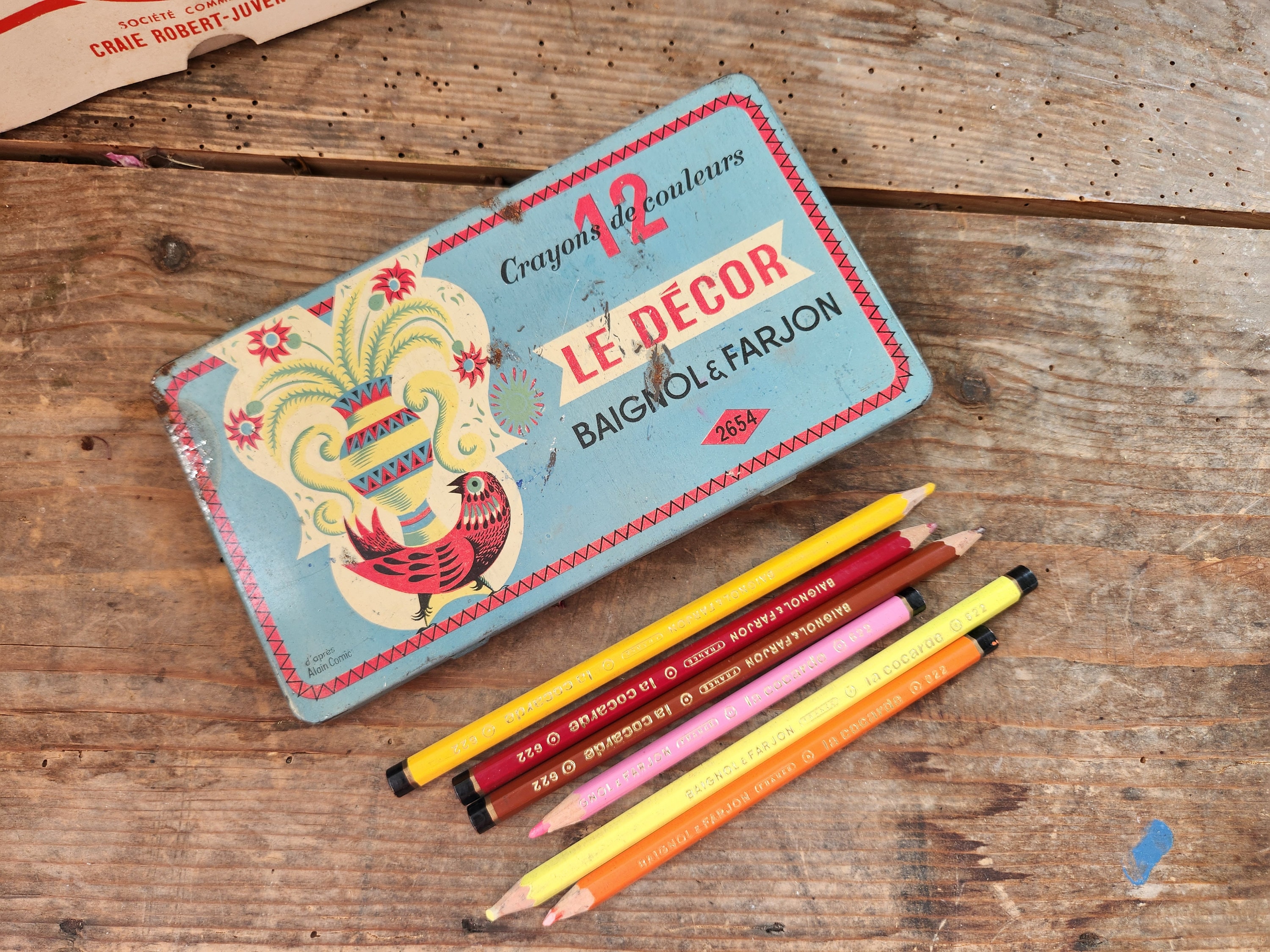 Boîte à crayons Baignol & Farjon vintage des années 1950