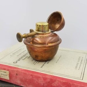 Vintage French Rustic Copper Petrol Lamp Part of A Nautical Lantern Mark &#39;V&#39;
