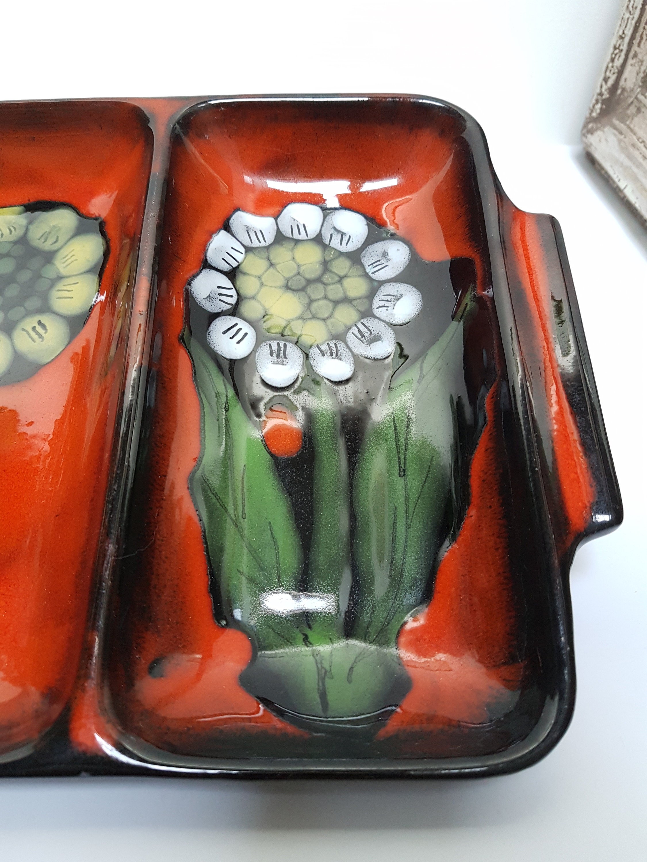 Buy Vintage French 1970s Serving Dish. Ceramic Glazed