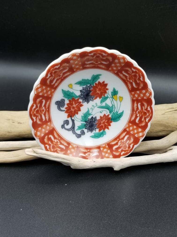 Vintage Franklin Mint Japonais Kutani-Fu Akae Miniature Plate 1980S Treasures Of The Imperial Courts