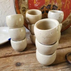 SET OF 6. French Vintage Stoneware Snail Individual Dishes. French Escargot Cooking. Small Stoneware Snail Cups. Single Serving Relish Cup