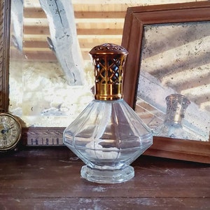 Lampe Berger Ancienne En Cristal Taillé – Attribuée à Baccarat – Style Art Déco