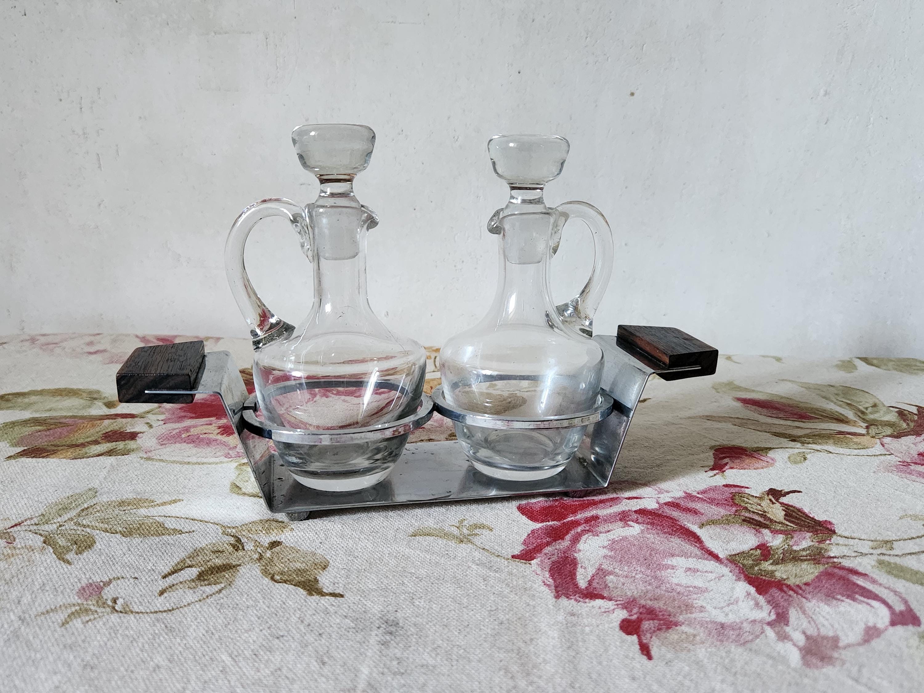 Table Vintage en Merisier et Verre, 1950s en vente sur Pamono