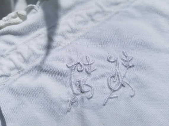 Antique French Handmade 1920s Linen Cotton Sleeve… - image 3