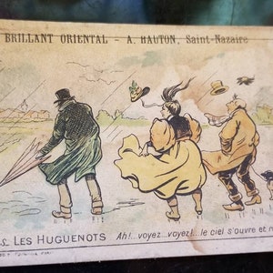 Carte publicitaire éphémère vintage Français pour bois oriental brillant polonais à Saint Nazaire