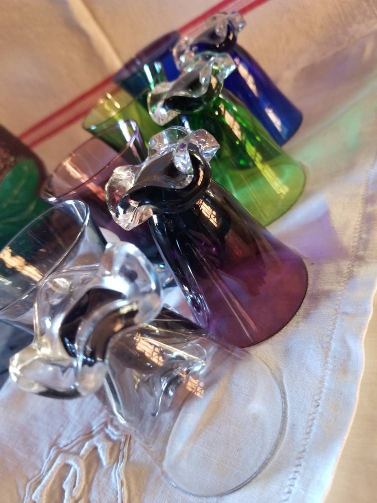 Vintage French Liqueur Glasses: Vallerysthal Portieux Ruffle