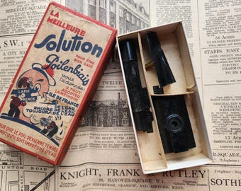 Rare Vintage 1940s French Ile de France Bakelite Razor Poilenbiais