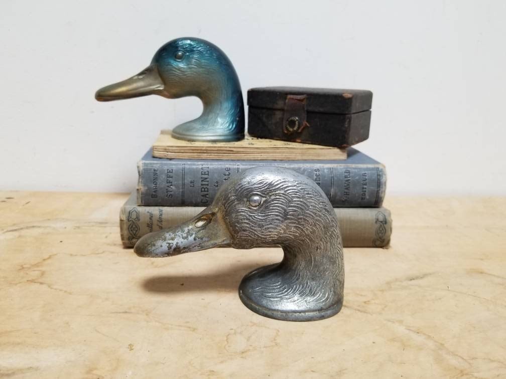 vendu séparément ouvre-bouteilles vintage français "ducky. tête de canard en métal décapsuleur 1x métal argenté années 1930 peint bleu 1950