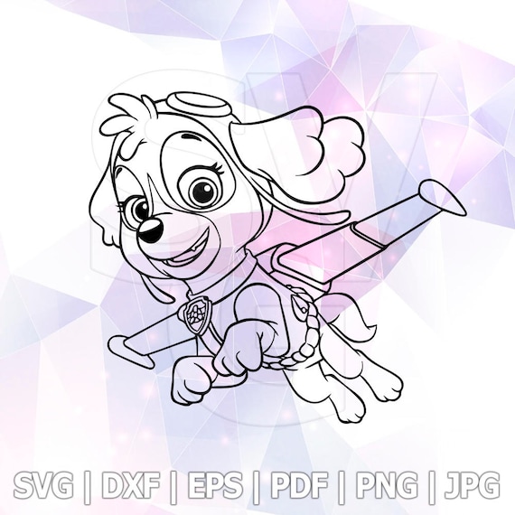 Paw Patrol Skye SVG DXF Vector Cut Files Cricut Designs | Etsy