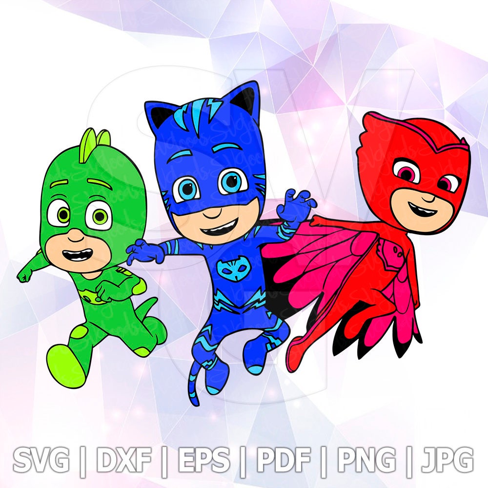 Download SVG DXF PJ Masks Catboy Owlette Gekko Layered Cut Files ...