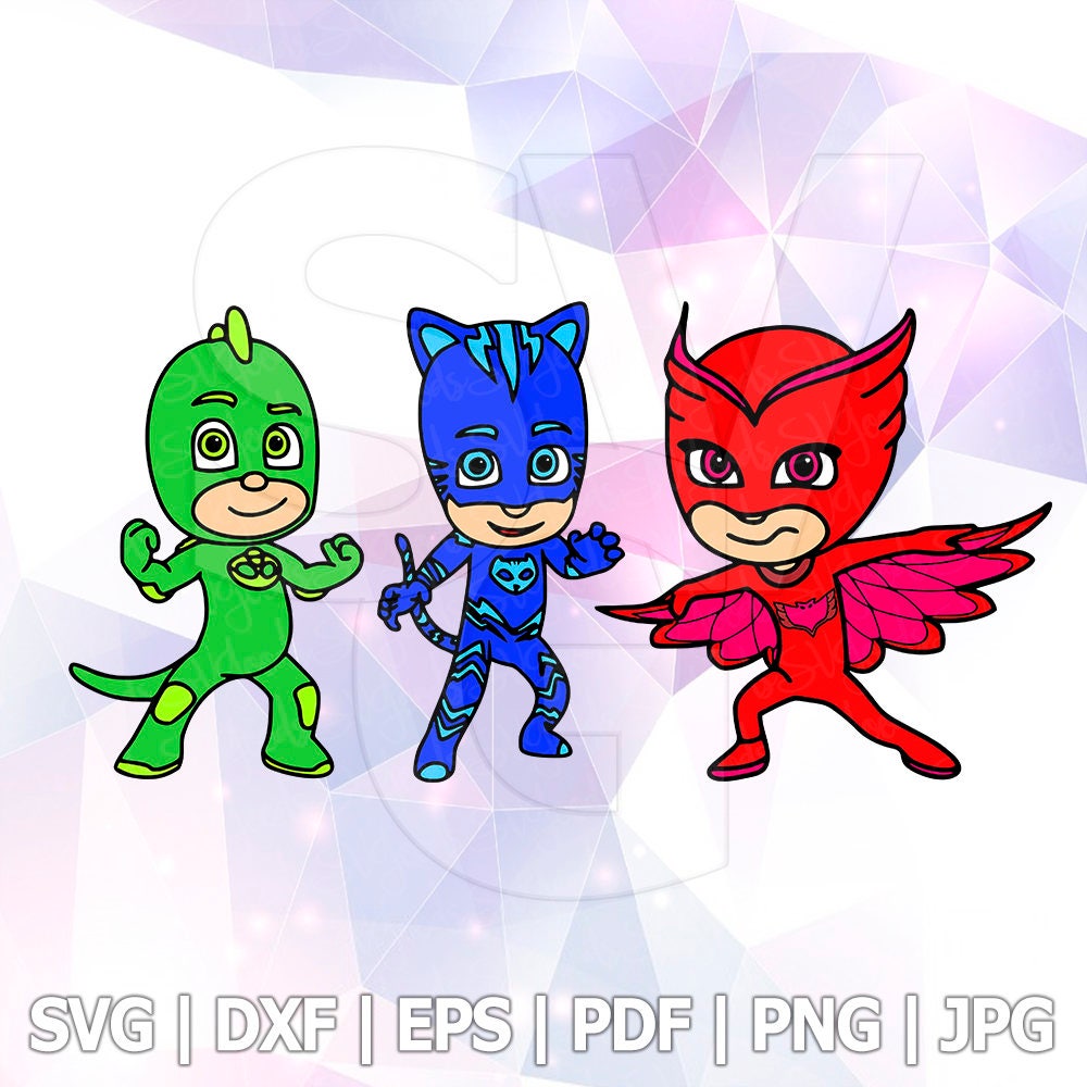 Download PJ Masks Catboy Owlette Gekko SVG DXF Eps Layered Cut ...