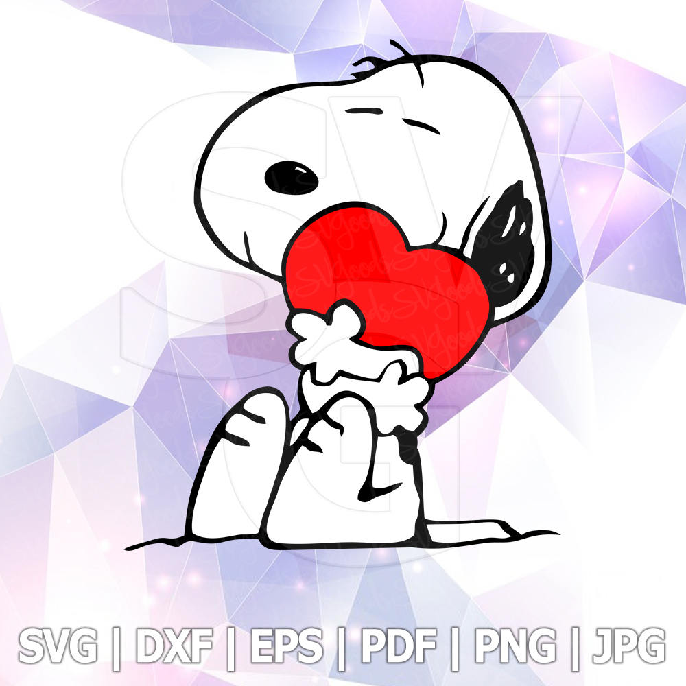 Download Snoopy Dog Heart SVG DXF EPS Vector Cuttable File Cricut ...