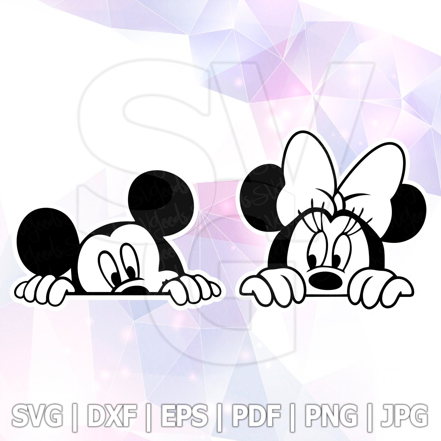 Mickey And Minnie Mouse Silhouette SVG
