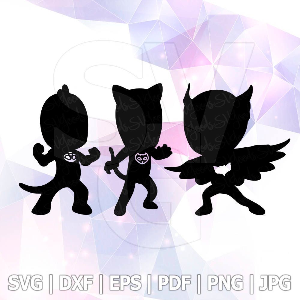 Download PJ Masks Catboy Owlette Gekko SVG DXF Cut Files Cricut ...