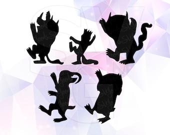 Where the Wild Things are SVG DXF Clip art Monster Party Supply Cut Cricut Design Silhouette Cameo Decoration Vinyl Decal Stencil Template