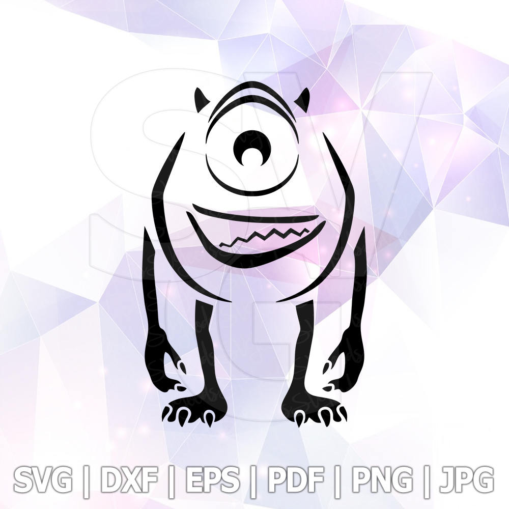 Monsters Inc Mike Wazowski SVG DXF Monstropolis Stencil Vector Etsy