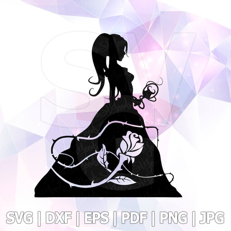 Download Beauty and the Beast Rose Belle SVG LAYERED Iron on ...