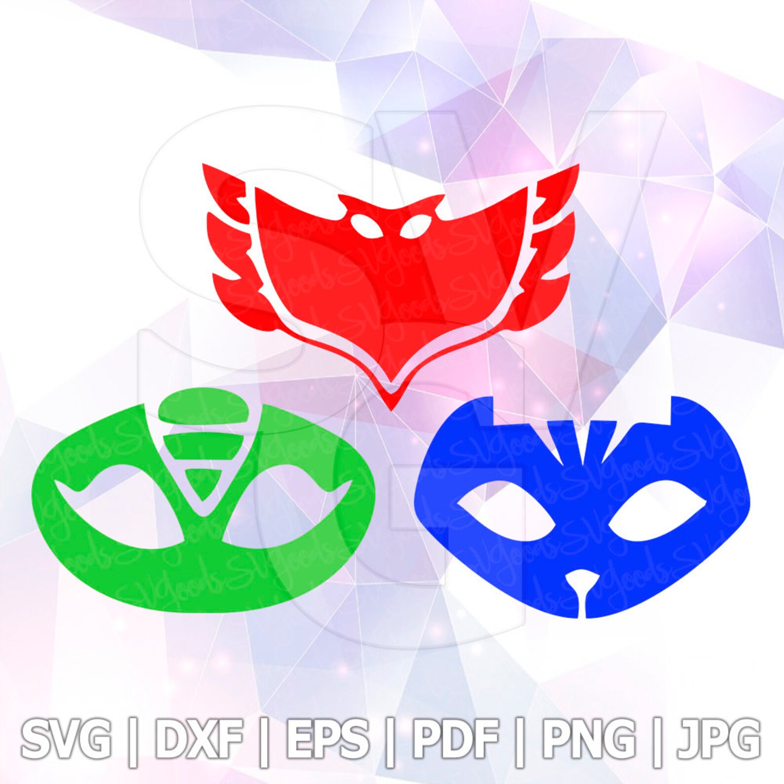 PJ Masks SVG Vector Cut File Cricut Design Silhouette Cameo Etsy