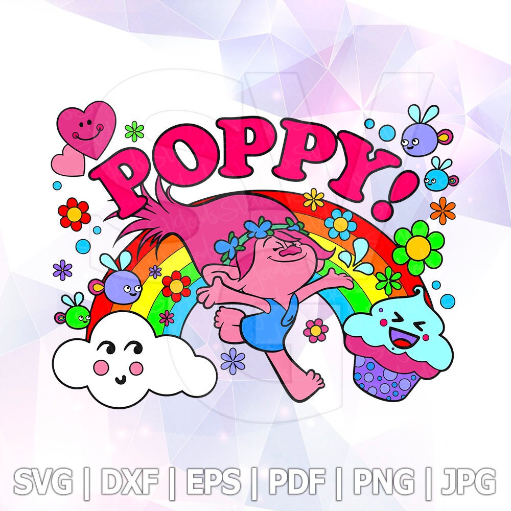 Download Trolls Poppy LAYERED SVG DXF Png Eps Vector Cut Files ...