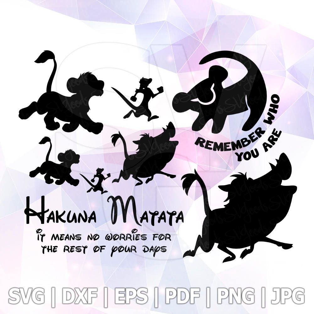 Hakuna Matata Lion King Timon Pumba Simba SVG DXF EPS Cut | Etsy