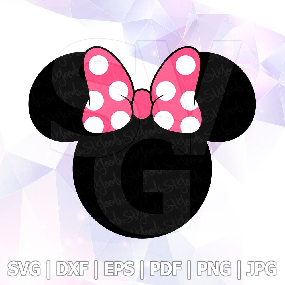 Minnie Mouse Bow Pink SVG DXF Eps Pdf Vector Cut File Design | Etsy