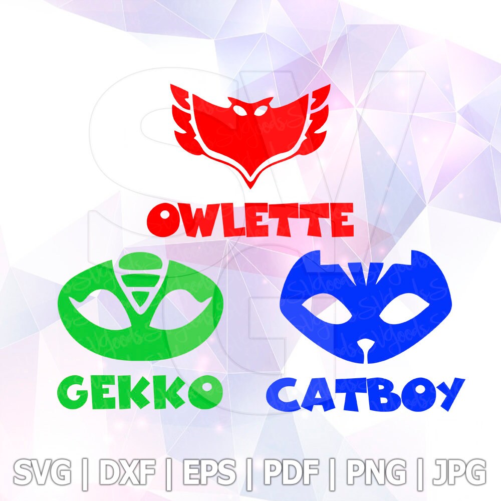 Download PJ Masks Catboy Owlette Gekko SVG DXF Layered Cut Files Cricut | Etsy