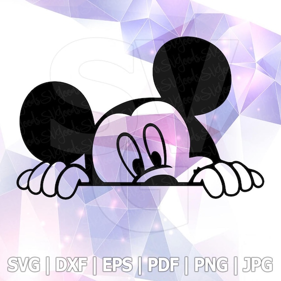 Mickey Mouse Peeking SVG DXF Vector Silhouette Cricut Cameo | Etsy