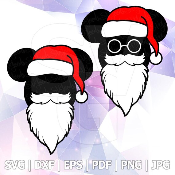 Download Mickey Mouse Santa Hat Beard Glasses Layered SVG DXF EPS ...