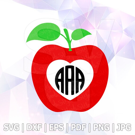 Download SVG Dxf Apple Monogram Heart Layered Cut File Cricut ...