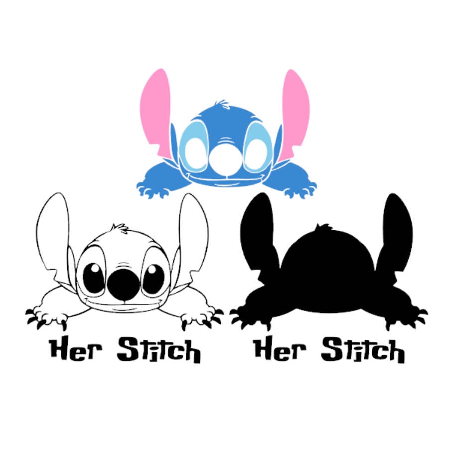 Download Lilo and Stitch Peeking Her Stitch His Angel Layered SVG ...