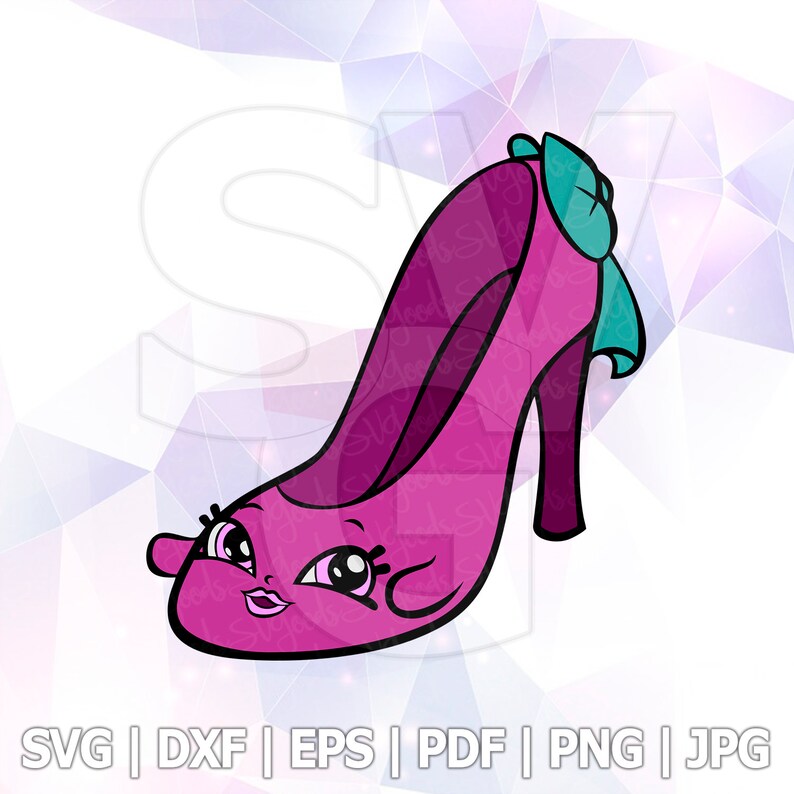 Beverley Heels Svg Shopkin Layered Purple Shoes Season Three Etsy