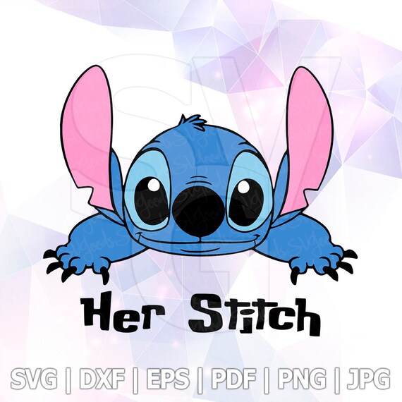 Lilo and Stitch Peeking Her Stitch His Angel Layered SVG DXF EPS Vector