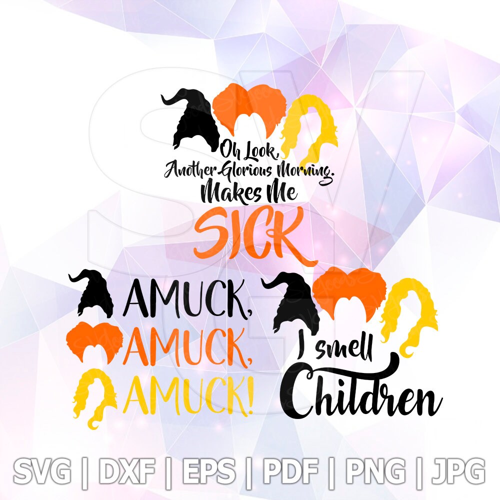 Halloween Svg Sisters Sanderson Layered Dxf Eps Vector Etsy