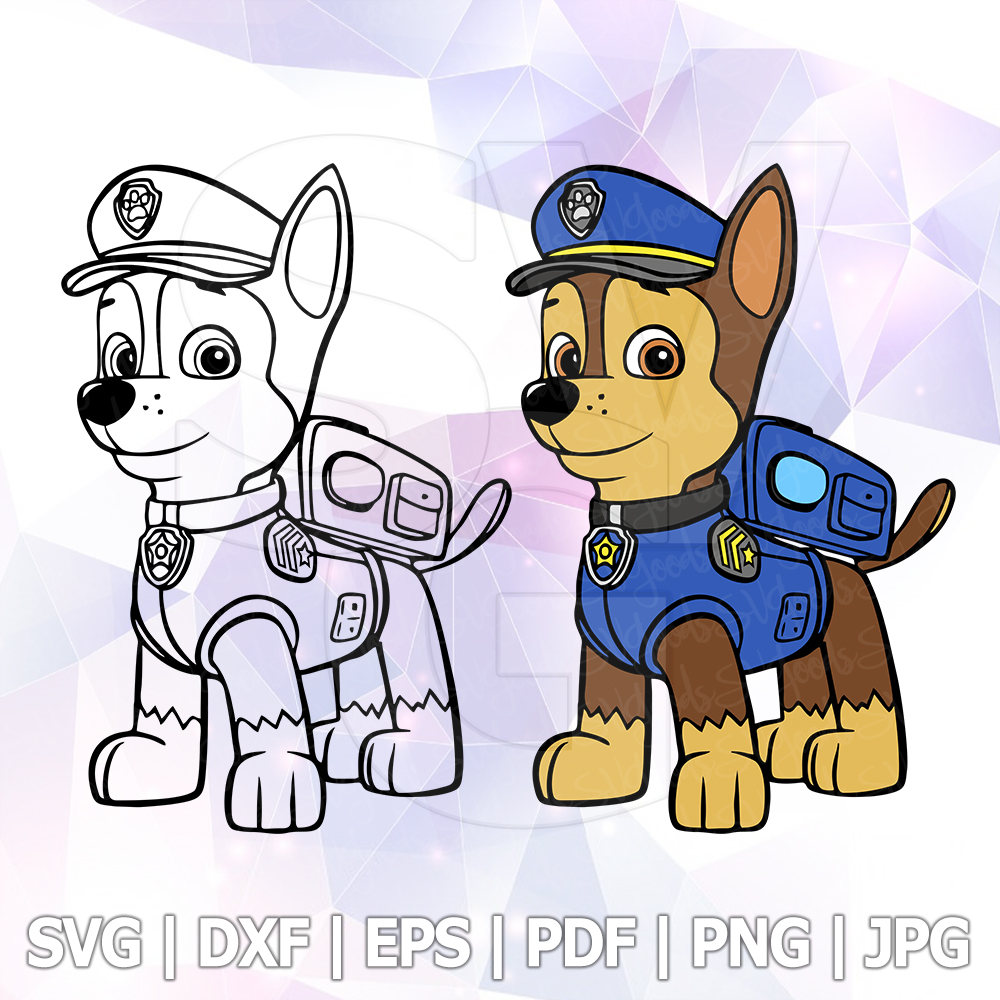 SVG DXF Paw Patrol Chase Vector LAYERED Cut Files Cricut ...