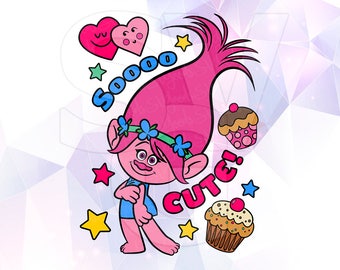 Trolls Poppy Clip Art LAYERED SVG DXF Png Eps Vector Cut Files Cricut Designs Silhouette Cameo Birthday Party Decorations Vinyl Tshirt Decal