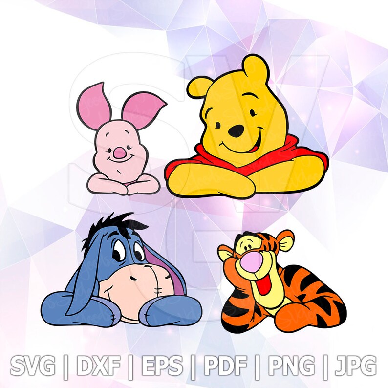 Download SVG Winnie the Pooh Peeking Piglet Tigger Eeyore DXF Cut ...