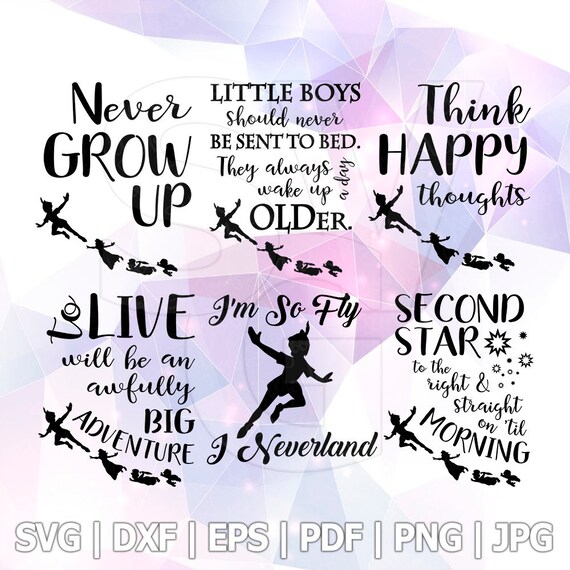 Peter Pan Zitat Svg Dxf Eps Vektor Geschnittenen Dateien Etsy