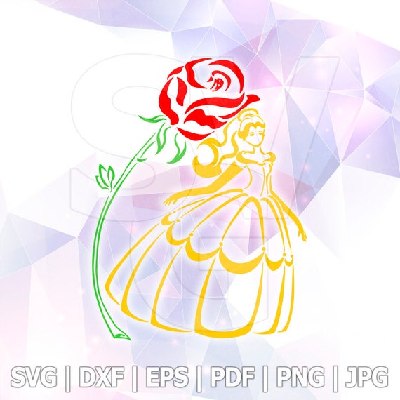 Download Beauty and the Beast SVG DXF Rose Princess Belle Layered ...