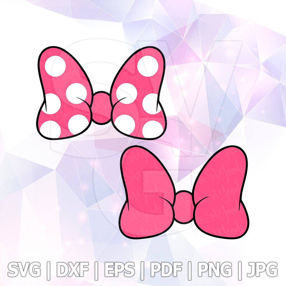 SVG DXF PNG Minnie Mouse Ears Bow Polka Dot Clipart Cut File | Etsy