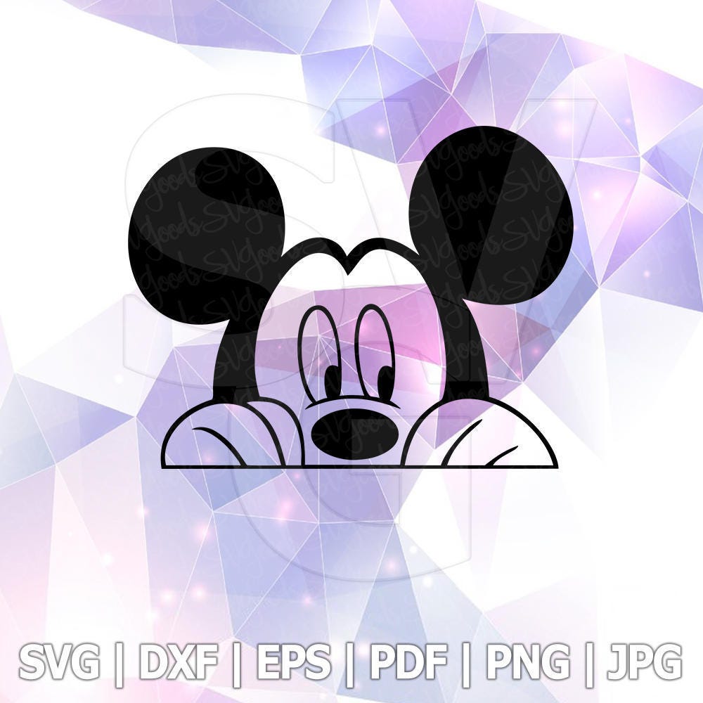 Mickey Mouse Peeking SVG DXF EPS Vector Silhouette Cricut | Etsy