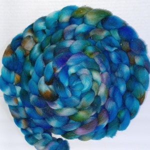 Mermaid Springs. Hand dyed Merino Targhee roving.  Mermaid themed Watery colored roving for spinning felting weaving crafting etc. Yummy!