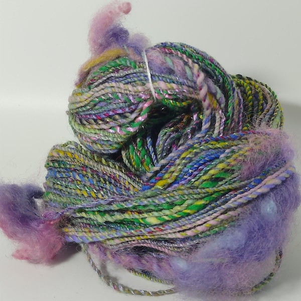 Spring Explodes. Handspun 2ply art yarn.