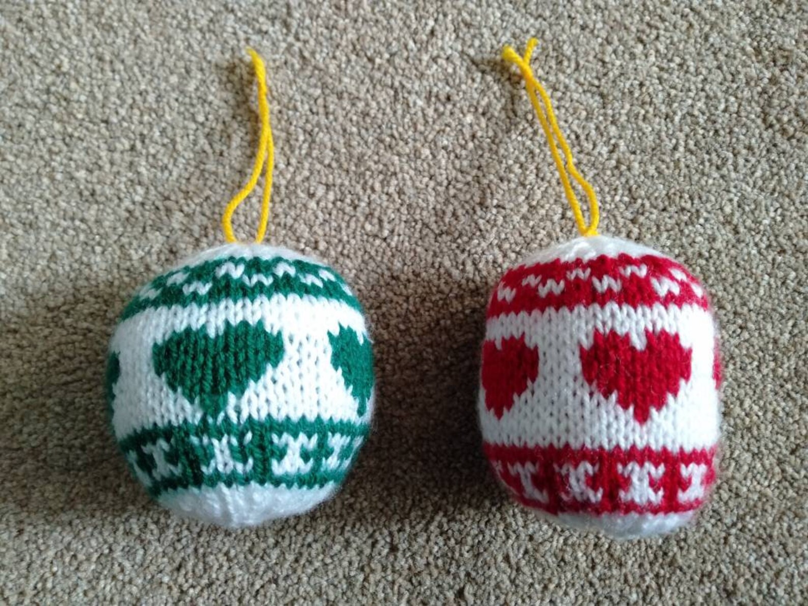 Hand Knitted Christmas Baubles Etsy