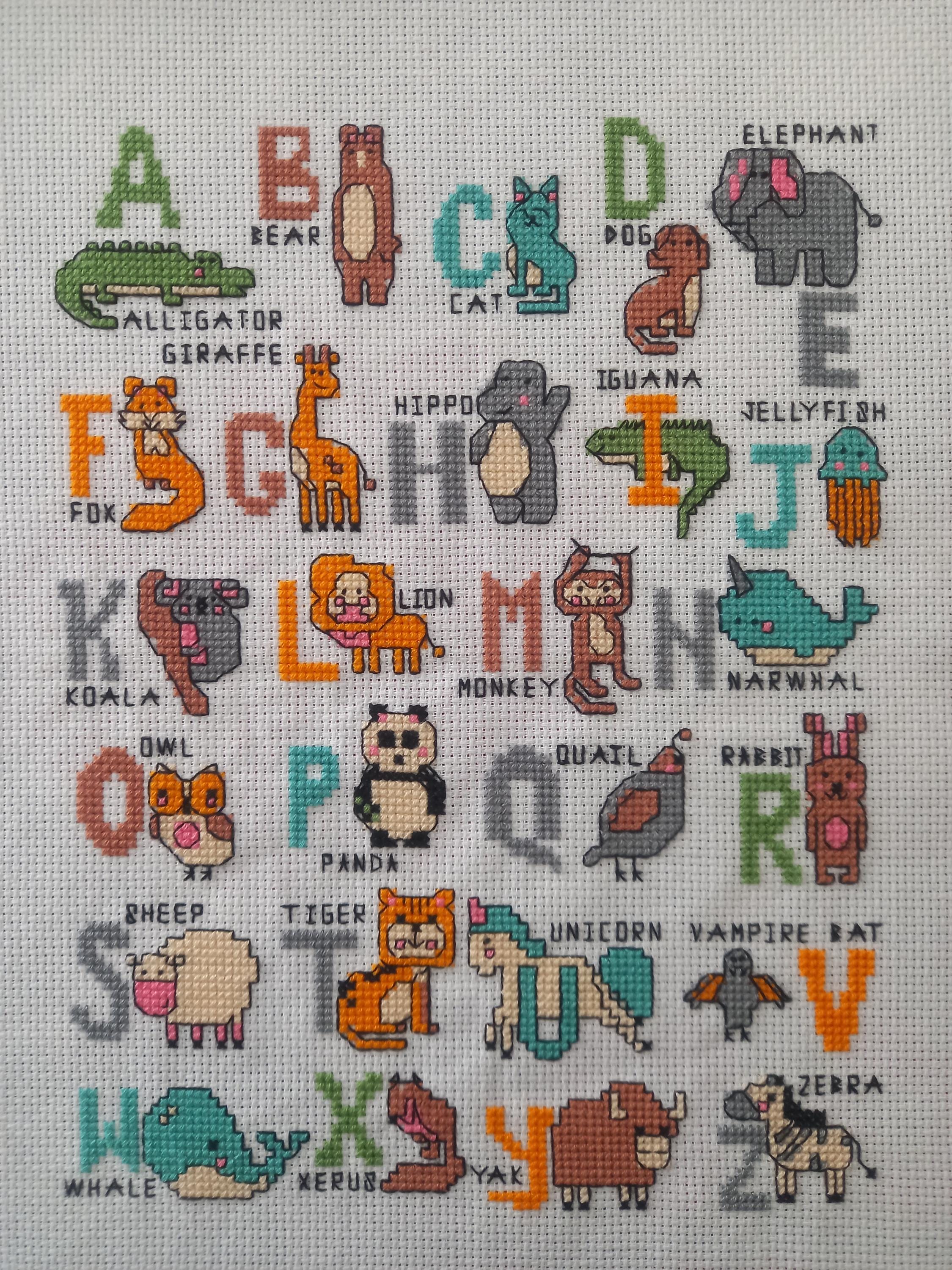 Alphabet Animal Cross Stitch - Etsy