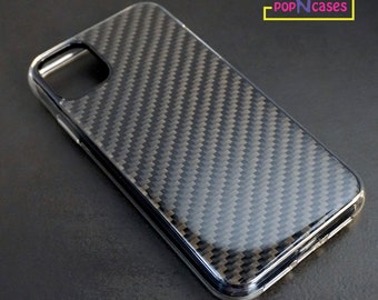Carbon Fiber Design iPhone Case: Protective Clear Sides